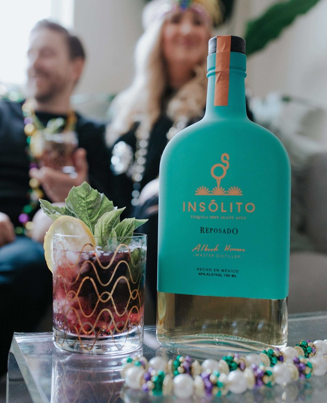 Mardi Gras Tequila Cocktail